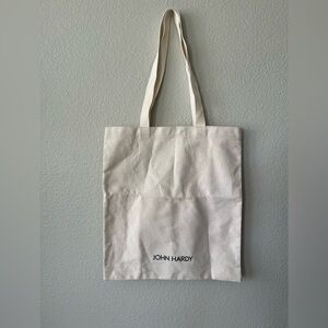John Hardy Branded Off White & Orange Reusable Tote Bag in One Size